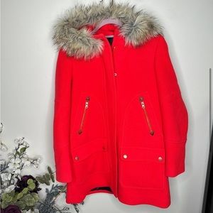 Gorgeous red chateau j crew wool parka